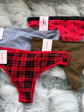 FOUR (4) Calvin Klein Women's CK One Thong Small Holiday SALE!! NEW with TAGS